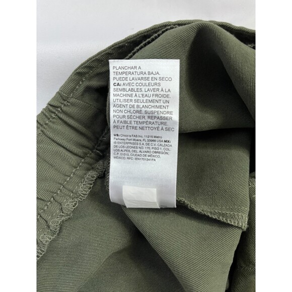 Chico's Military Green Pull On Tapered Pants Size 10T Casual Drawstring Relaxed - Picture 8 of 11